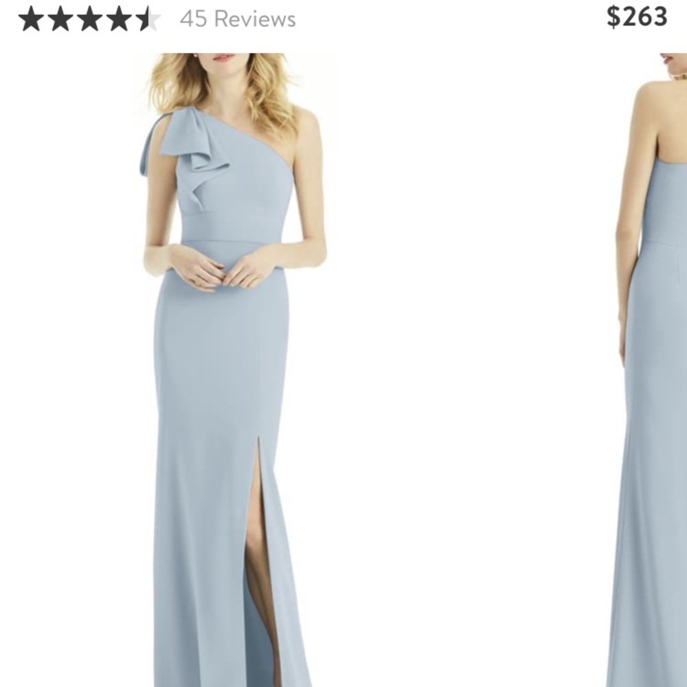 After six/ dessy collection Bow one Shoulder gown